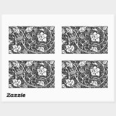 ウィリアムモリス白黒ブドウつる植物 長方形シール (シート)