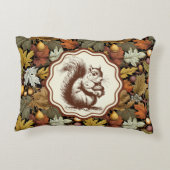 ウィリアムモリス紅葉とリスレトロ アクセントクッション (裏面)