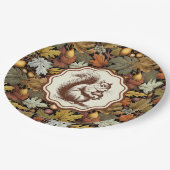 ウィリアムモリス紅葉とリスレトロ ペーパープレート (アングル)