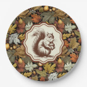 ウィリアムモリス紅葉とリスレトロ ペーパープレート (正面)