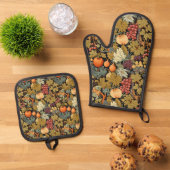 ウィリアムモリス紅葉カボチャ 鍋つかみ&鍋敷きセット (トップダウン)