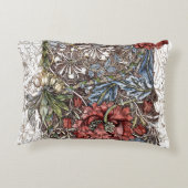 ウィリアムモリス花エレガントフローライラストレーション アクセントクッション (裏面)