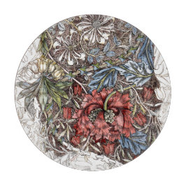 ウィリアムモリス花エレガントフローライラストレーション カッティングボード