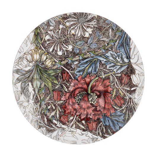 ウィリアムモリス花エレガントフローライラストレーション カッティングボード (正面)