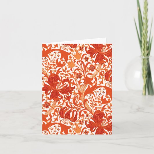 ウィリアムモリス・アイリスとリリー、マンダリンオレンジ カード (正面)