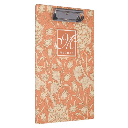 ウィリアムモリス – アールヌーボーワイルドチューリップモノグラム クリップボード (右)