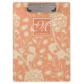 ウィリアムモリス – アールヌーボーワイルドチューリップモノグラム クリップボード (正面)