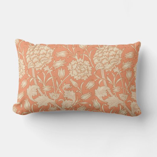 ウィリアムモリス – アールヌーボーワイルドチューリップ – ピーチ ランバークッション (正面)