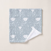 ウィリアムモリス・チューリップの白いパターン バスタオルセット (ウォッシュタオル)