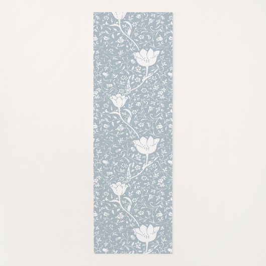 ウィリアムモリス・チューリップの白いパターン ヨガマット (正面)