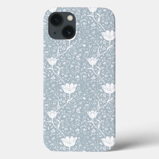 ウィリアムモリス・チューリップの白いパターン Case-Mate iPhoneケース (裏面)