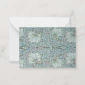 ウィリアムモリス,パーペネル – アクアグリーンフローラ ノートカード (正面)