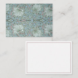 ウィリアムモリス，パーペネル – アクアグリーンフローラ ノートカード