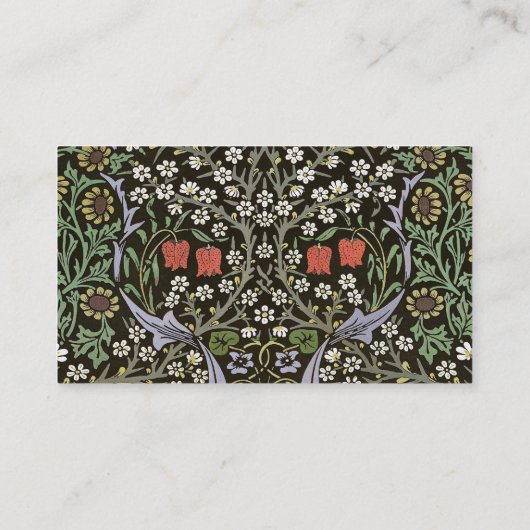 ウィリアムモリス – ヴィンテージブラックソーンパターン 名刺 (裏面)