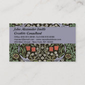 ウィリアムモリス – ヴィンテージブラックソーンパターン 名刺 (正面)