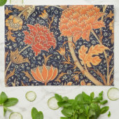 ウィリアムモリスCrayフローラアールヌーボーパターン キッチンタオル (折り畳み)