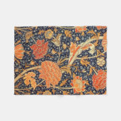 ウィリアムモリスCrayフローラアールヌーボーパターン フリースブランケット (正面(横))