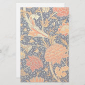 ウィリアムモリスCrayフローラアールヌーボーパターン 便箋 (正面/裏面)