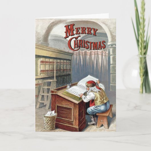 ウィリアムロジャーの雪-サンタは彼のリストを点検します シーズンカード (正面)