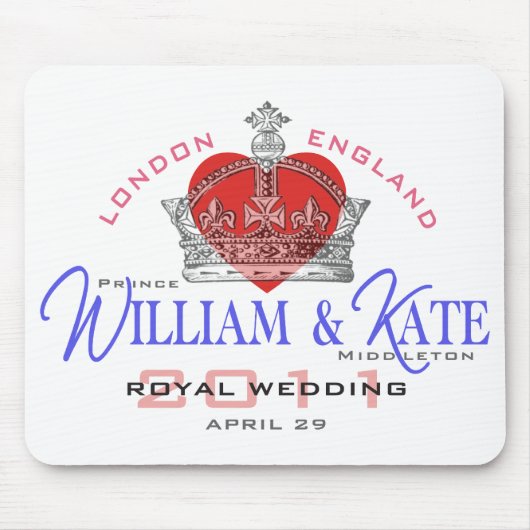 ウィリアム及びKateの王室のな結婚式 マウスパッド (正面)