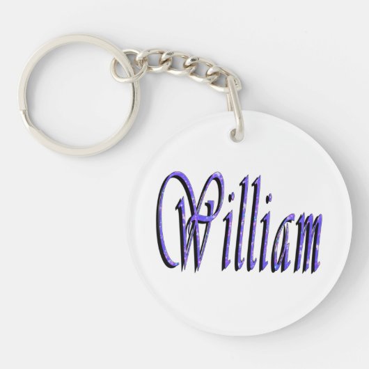 ウィリアム名は青い輝きで キーホルダー (正面)