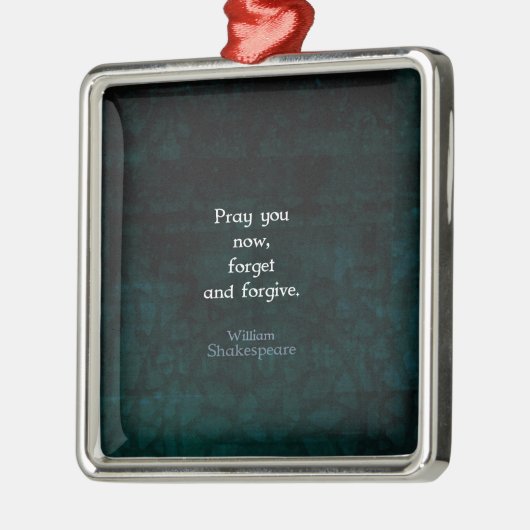 ウィリアム忘れシェークスピアと許し引用文 メタルオーナメント (左)