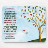 ウィリアム感動的グラッドストーン引用文「幸福」 マウスパッド (正面)