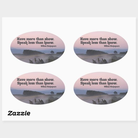 ウィリアム感動的シェイクスピア引用文の詳細 楕円形シール (シート)