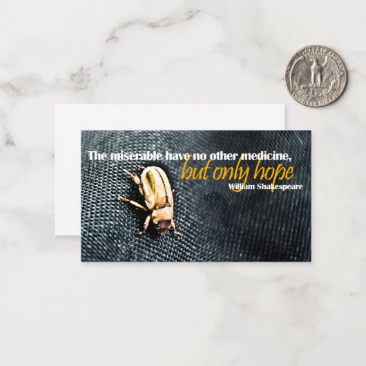 ウィリアム感動的シェイクスピア引用文「希望」 ノートカード (正面/裏面インサイチュ)