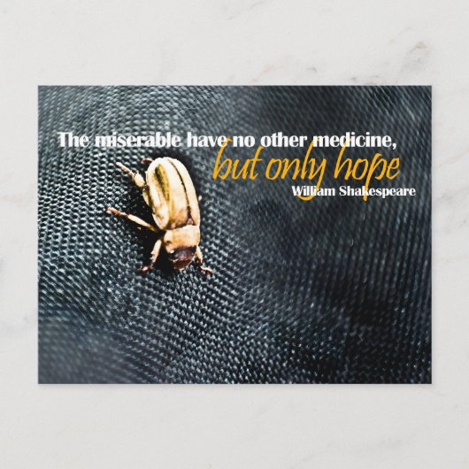ウィリアム感動的シェイクスピア引用文「希望」 ポストカード (正面)