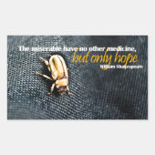 ウィリアム感動的シェイクスピア引用文「希望」 長方形シール (正面)