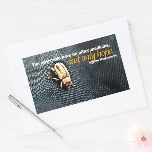 ウィリアム感動的シェイクスピア引用文「希望」 長方形シール (封筒)