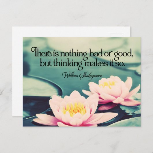 ウィリアム感動的シェイクスピア考え引用文"s" ポストカード (正面/裏面)