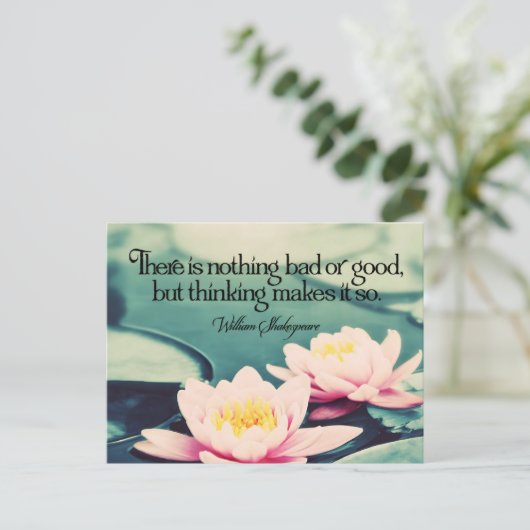 ウィリアム感動的シェイクスピア考え引用文"s" ポストカード (スタンド正面)