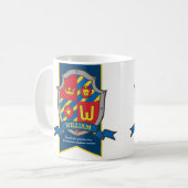 ウィリアム文字Wヘラルドリー騎士のライオンの名前の意味 コーヒーマグカップ (正面左)