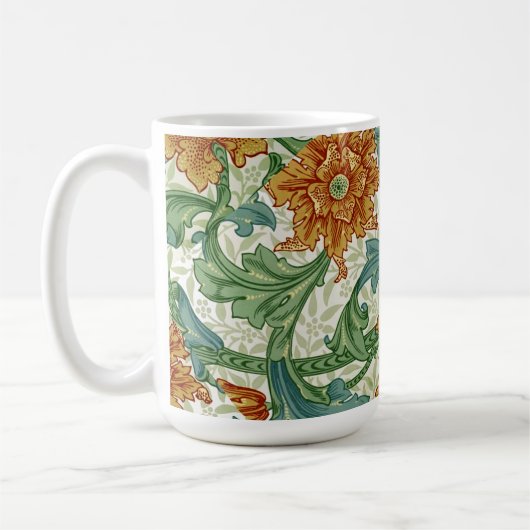 ウィリアム独身のモリス茎ヴィンテージフローラ花 コーヒーマグカップ (左)