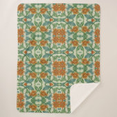 ウィリアム独身のモリス茎ヴィンテージフローラ花 シェルパブランケット (正面)
