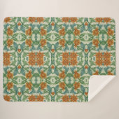 ウィリアム独身のモリス茎ヴィンテージフローラ花 シェルパブランケット (正面(横))