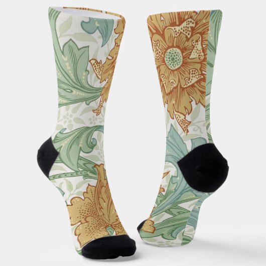 ウィリアム独身のモリス茎花柄 ソックス (傾斜あり)