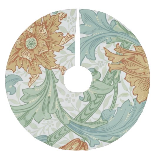 ウィリアム独身のモリス茎花柄 ブラッシュドポリエステルツリースカート (正面)