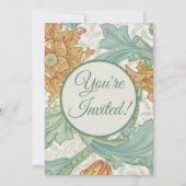 ウィリアム独身のモリス茎花柄 招待状 (正面)