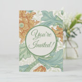 ウィリアム独身のモリス茎花柄 招待状 (スタンド正面)