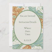 ウィリアム独身のモリス茎花柄 招待状 (裏面)