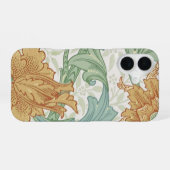 ウィリアム独身のモリス茎花柄 iPhone 16ケース (裏面横)