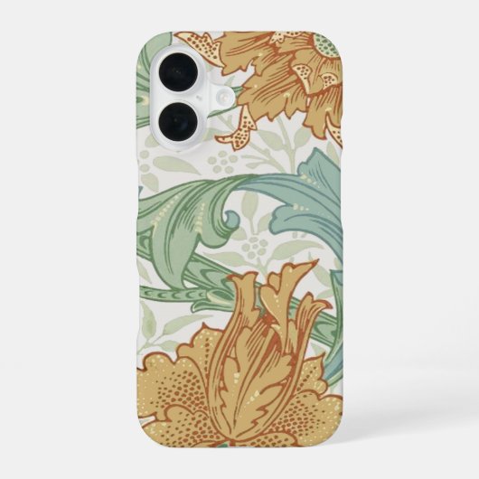 ウィリアム独身のモリス茎花柄 iPhone 16ケース (裏面)