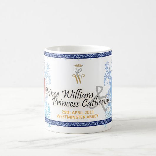ウィリアム王子及びKateの王室のな結婚式のマグ コーヒーマグカップ (中央)