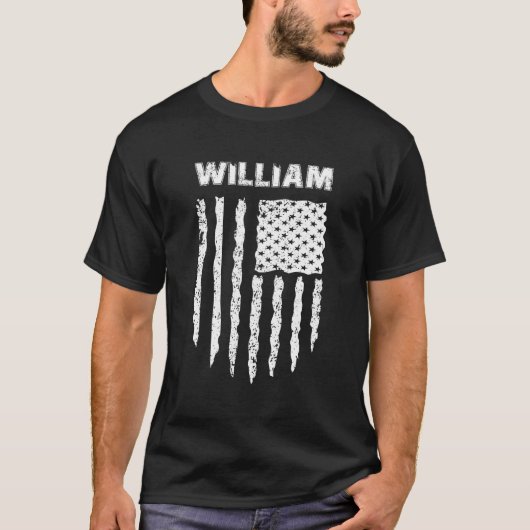 ウィリアム米国国旗のファーストネームの姓 Tシャツ (正面)