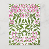 ウィリアム素晴らしモリスピンクフローラ壁紙 ポストカード (正面)