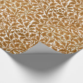 ウィリアム葉モリスオーク材の赤褐色と白色 ラッピングペーパー (角)