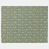 ウィリアム葉モリスヴィンテージフローラバードアイリス フリースブランケット (正面(横))